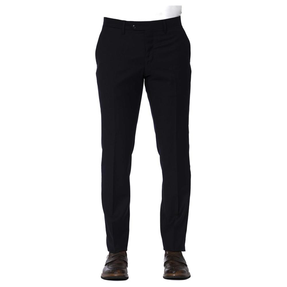 Chic Blue Polyester Trousers for Men