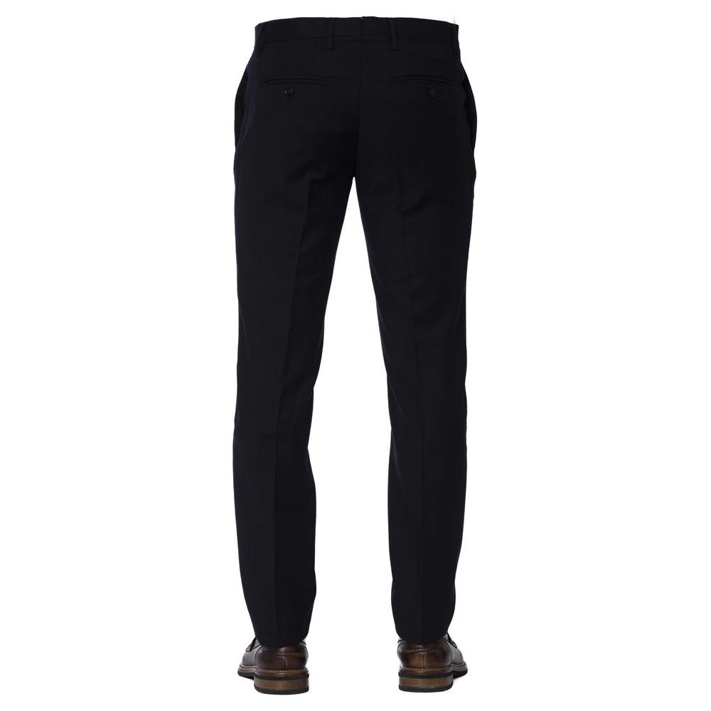 Chic Blue Polyester Trousers for Men