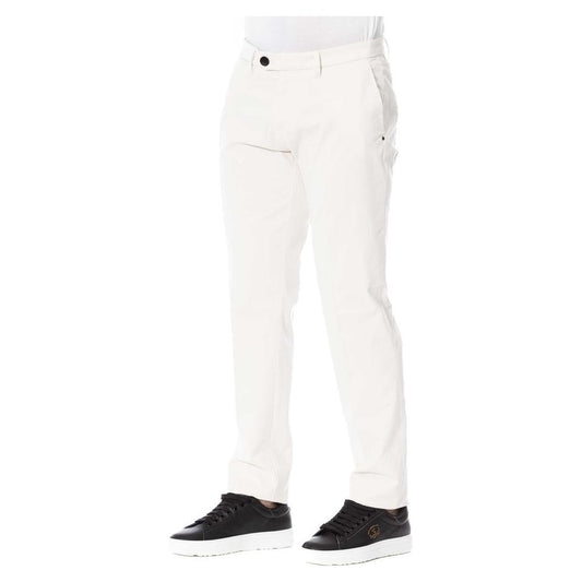 Trussardi Elegant White Cotton Blend Trousers Trussardi