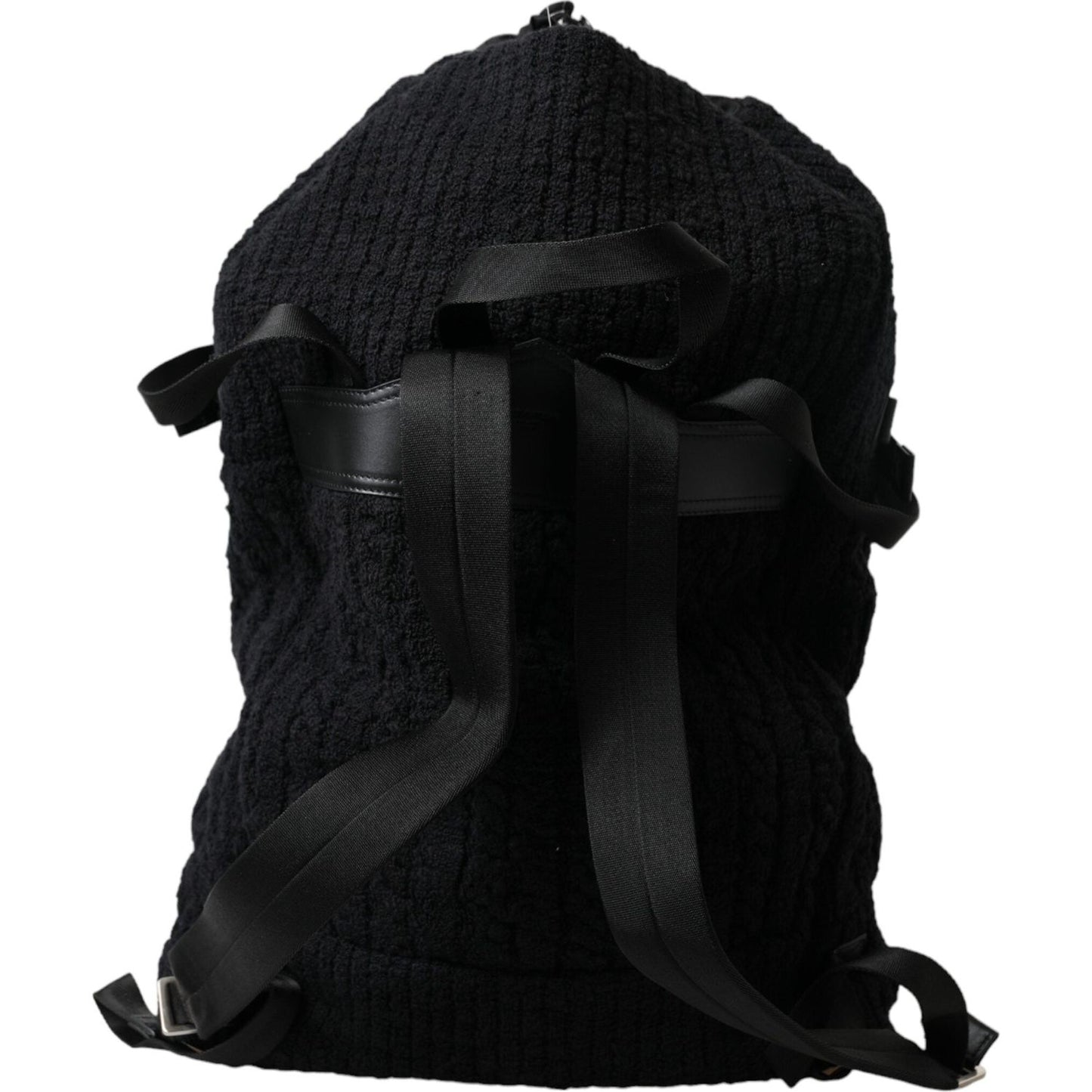 Elegant Tricot Wool-Blend Backpack in Black