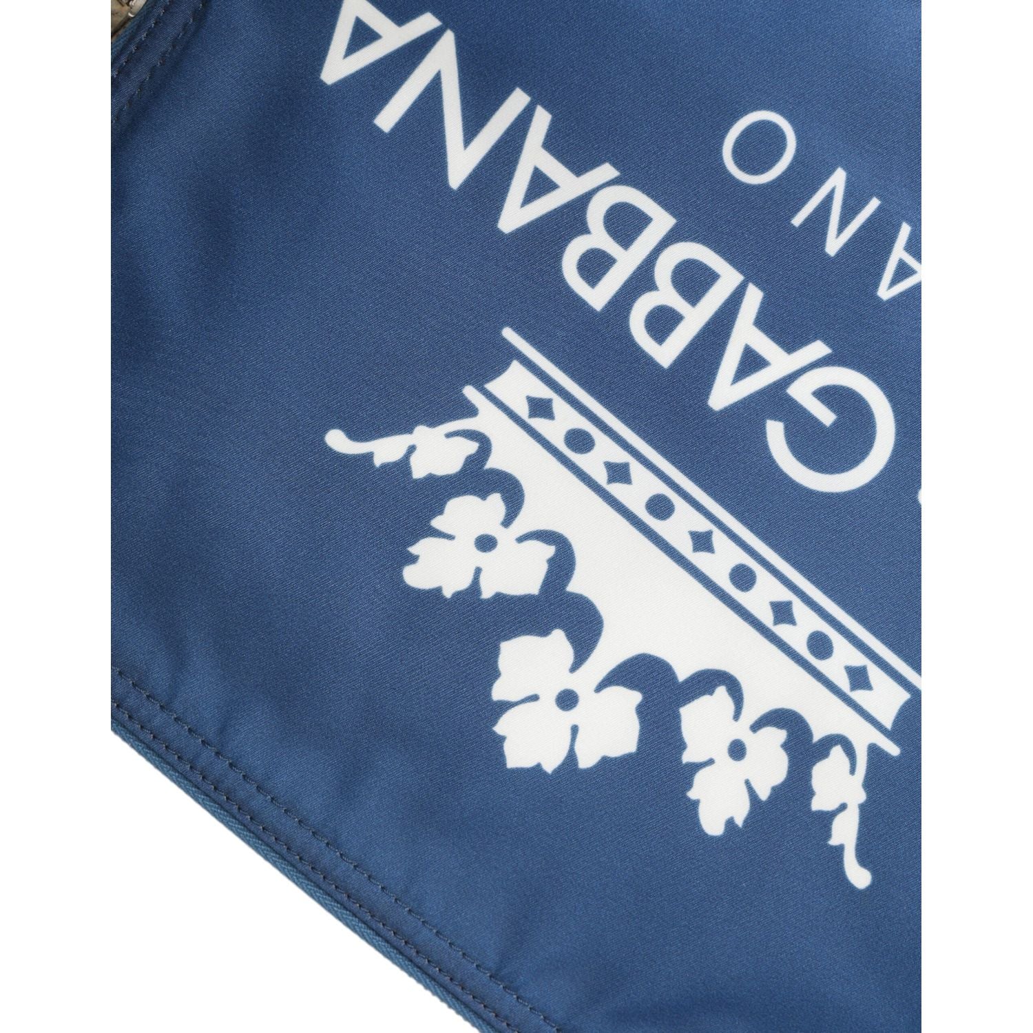 حقيبة كلاتش أنيقة من النايلون الأزرق بسحاب من دولتشي آند غابانا