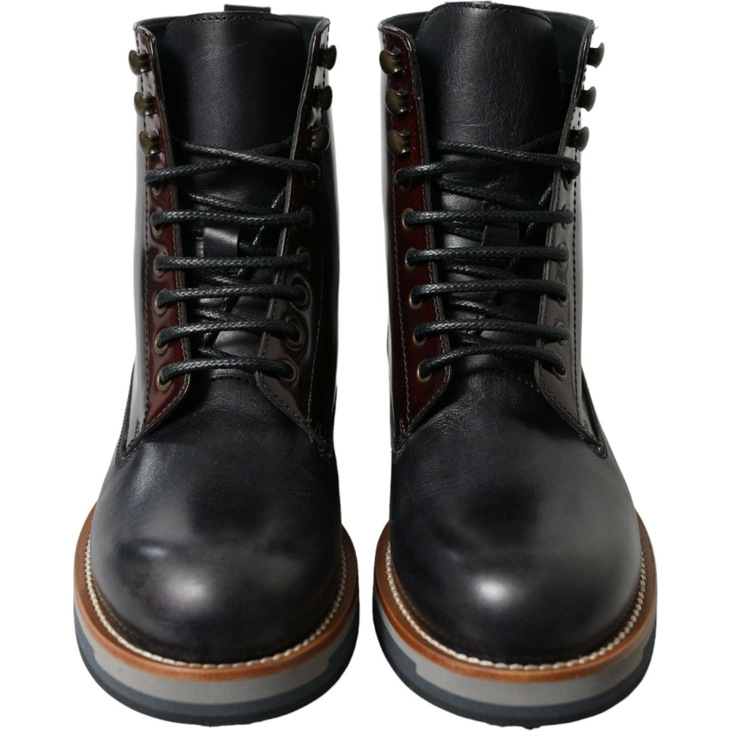 Elegant Bi-Color Leather Boots