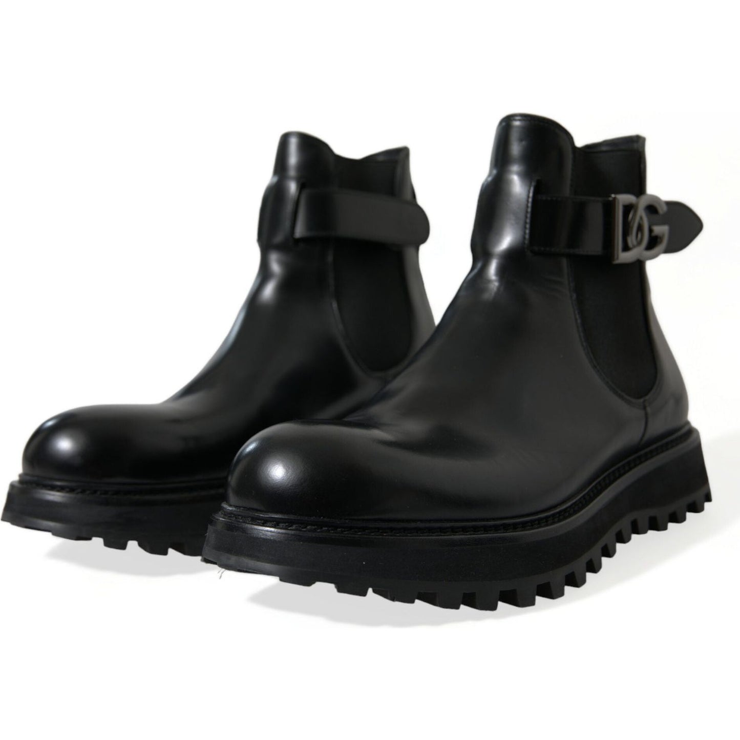 Elegant Black Calf Leather Chelsea Boots