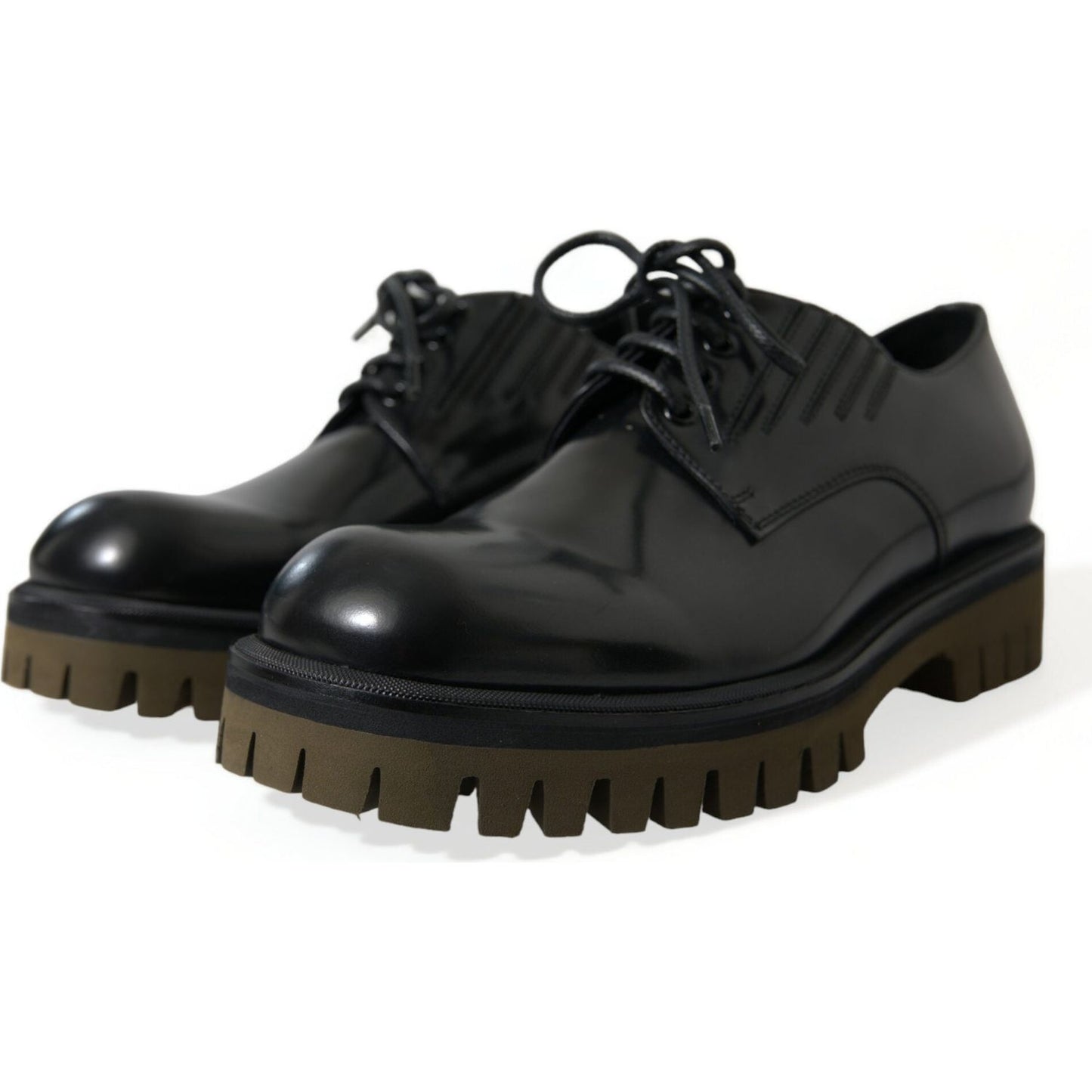 Elegant Black Leather Derby Dress Shoes