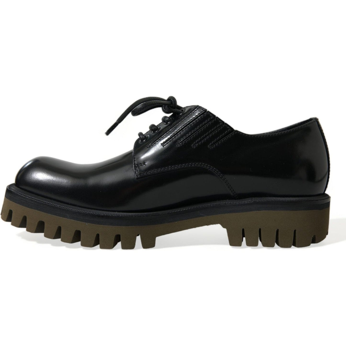 Elegant Black Leather Derby Dress Shoes