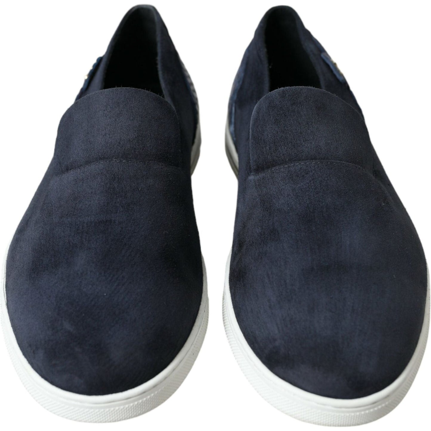 Elegant Blue Suede Leather Loafers