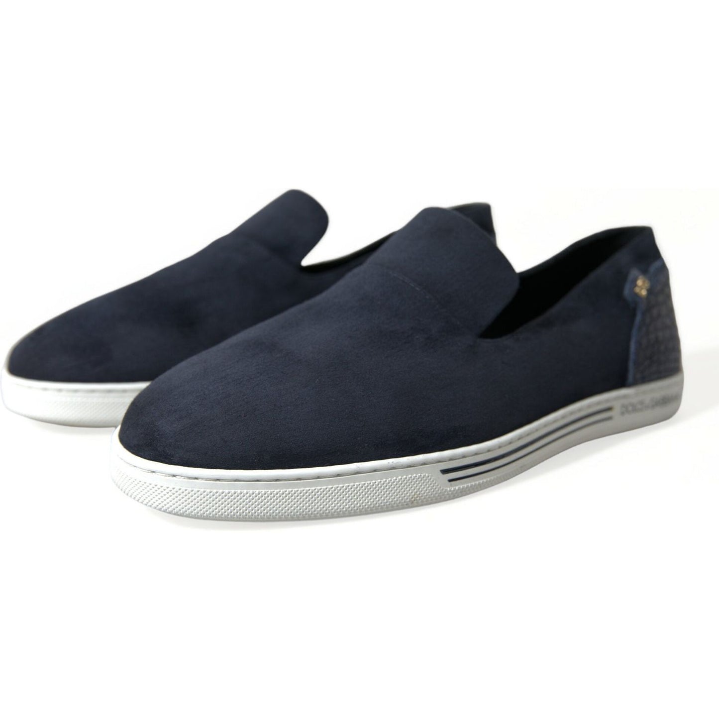 Elegant Blue Suede Leather Loafers