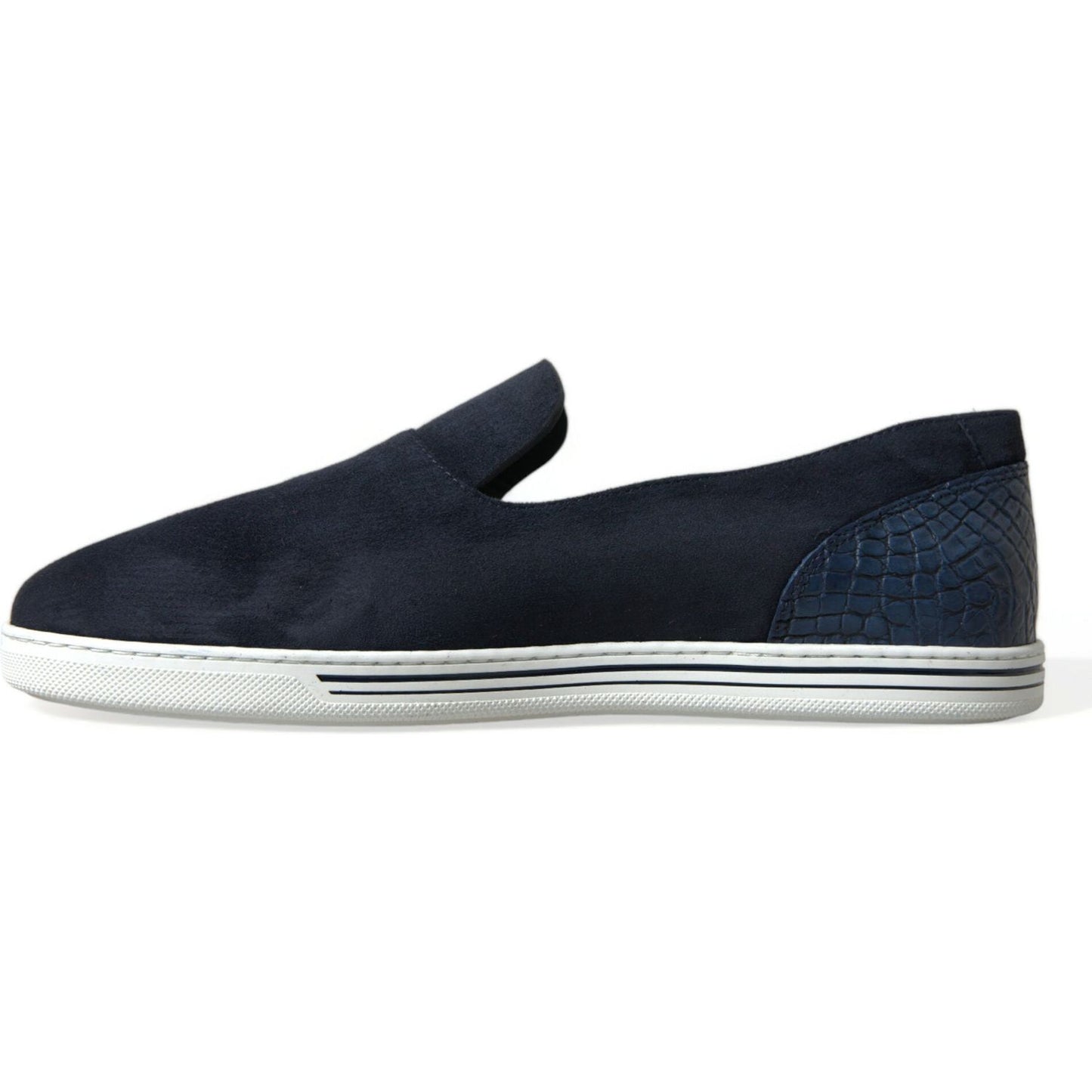 Dolce & Gabbana Blue Suede Caiman Loafers Saint Tropez Shoes