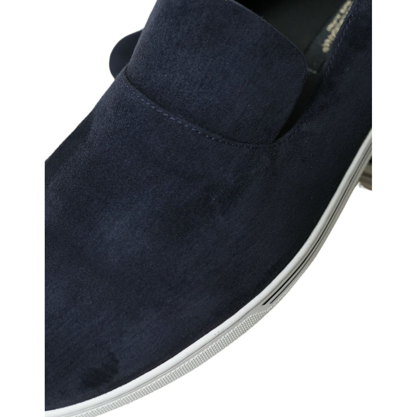 Elegant Blue Suede Leather Loafers