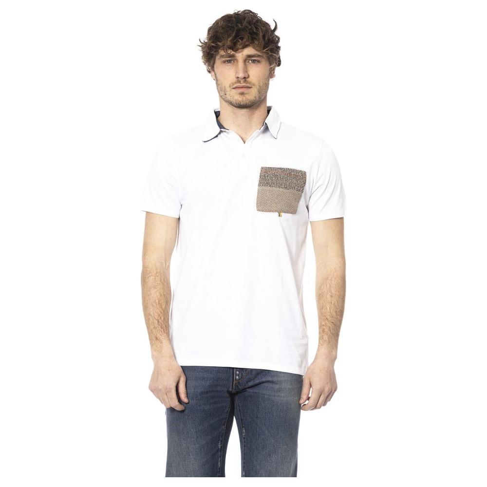 Chic White Cotton Short Sleeve Polo