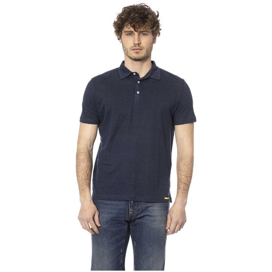 Chic Blue Cotton Polo for Men