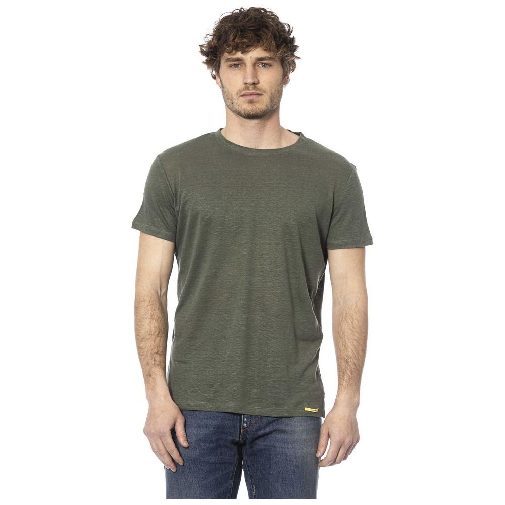 Elegant Green Crew Neck Cotton Tee