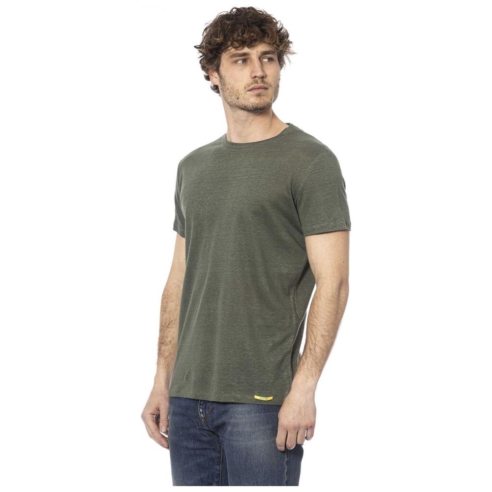 Elegant Green Crew Neck Cotton Tee