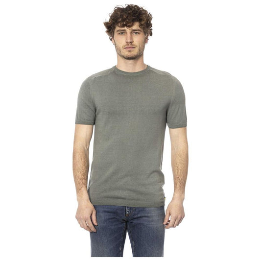 Army Green Crew Neck Cotton Tee