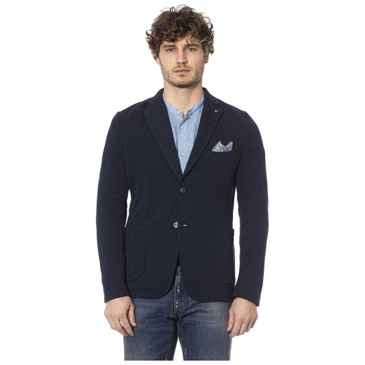 Distretto12 Classic Blue Cotton Blend Jacket Distretto12