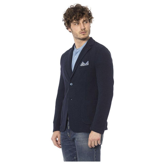 Distretto12 Classic Blue Cotton Blend Jacket Distretto12