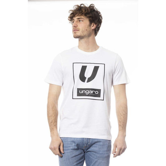 Ungaro Sport Chic White Cotton Crew Neck Tee Ungaro Sport