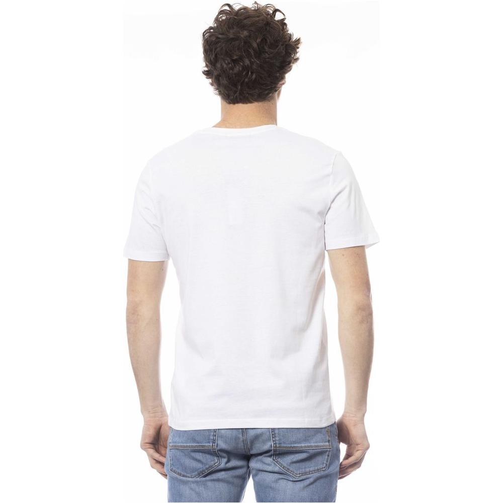 Chic White Cotton Crew Neck Tee