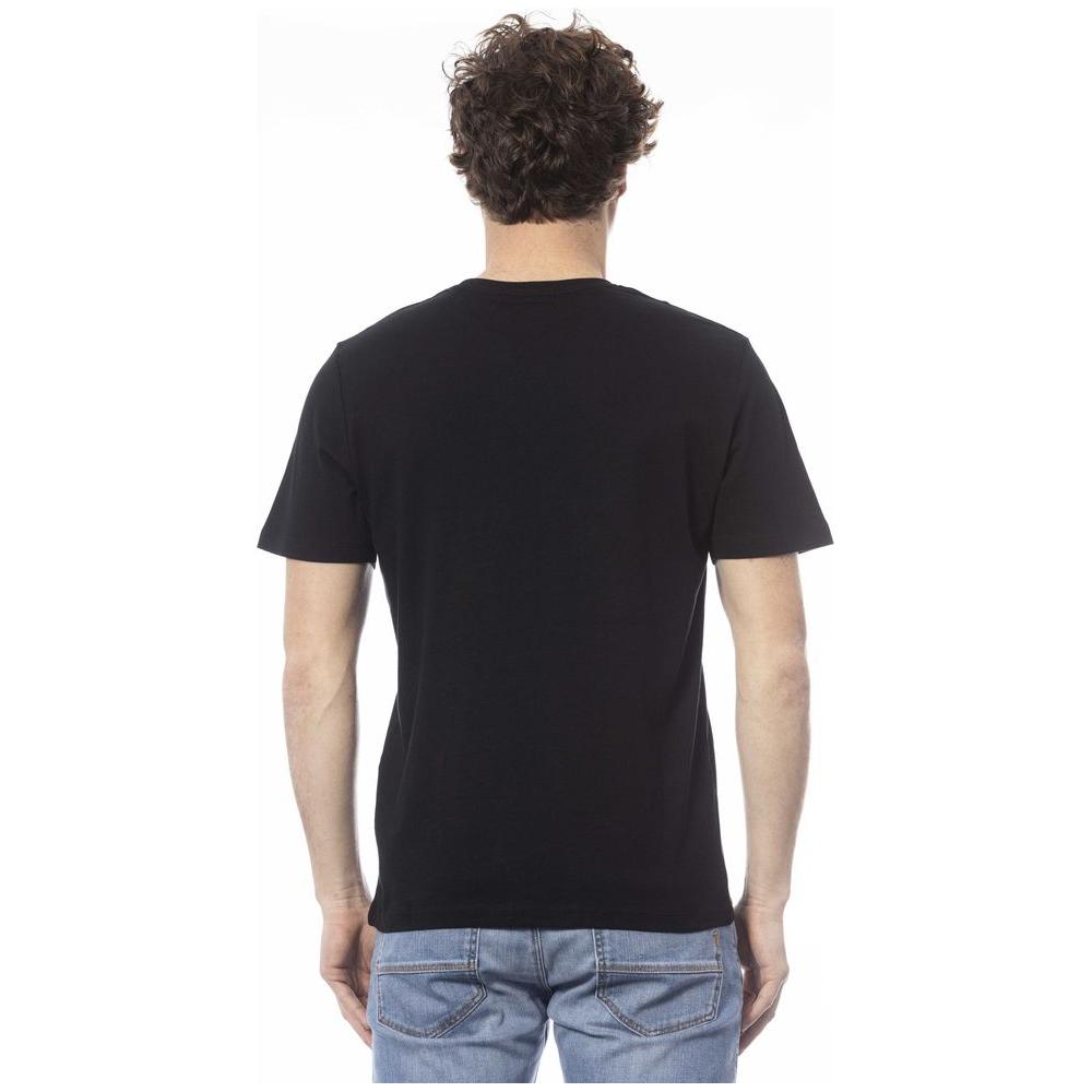 Sleek Black Cotton Crew Neck Tee