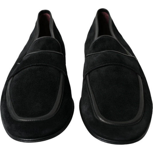 Elegant Velvet Black Loafers for Men