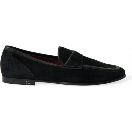 Elegant Velvet Black Loafers for Men