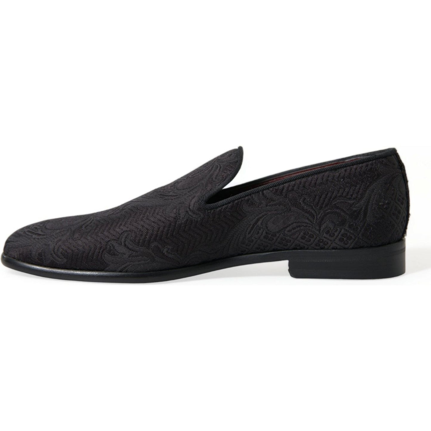 Elegant Black Brocade Dress Loafers