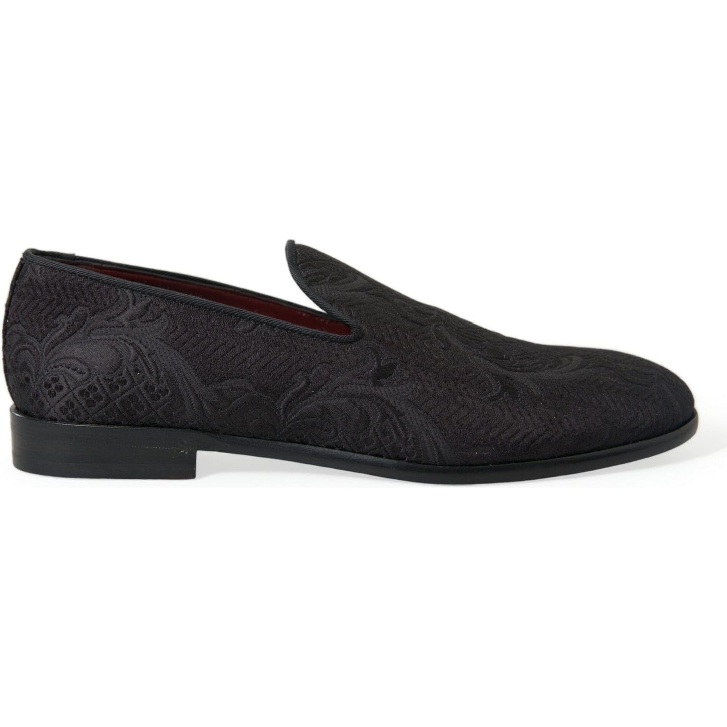 Elegant Black Brocade Dress Loafers