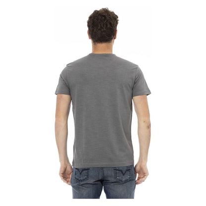 Trussardi Action Gray Cotton Men Short Sleeve T-Shirt
