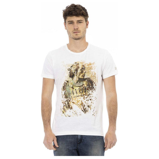 Trussardi Action Elegant White Tee with Signature Print Trussardi Action