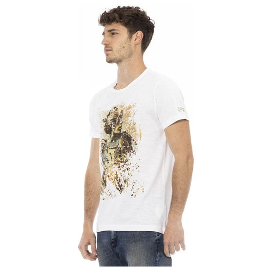 Trussardi Action Elegant White Tee with Signature Print Trussardi Action