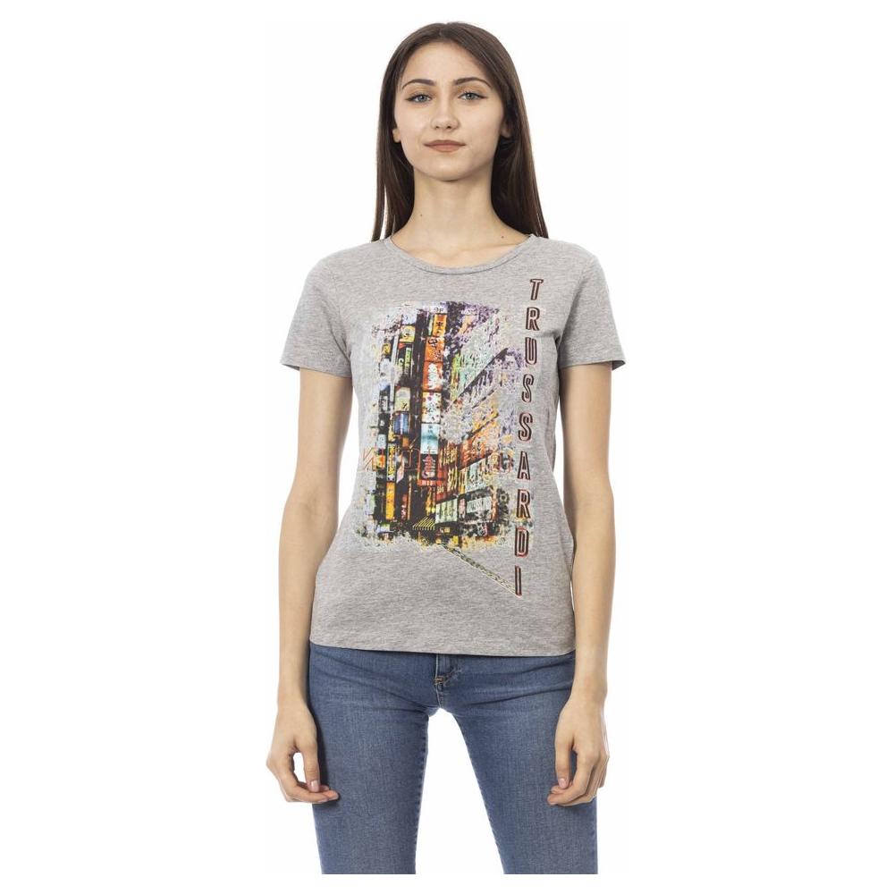 Trussardi Action Gray Cotton Women T-Shirt