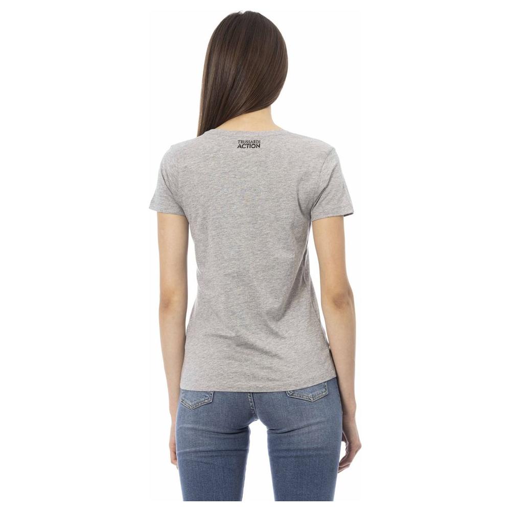 Trussardi Action Gray Cotton Women T-Shirt