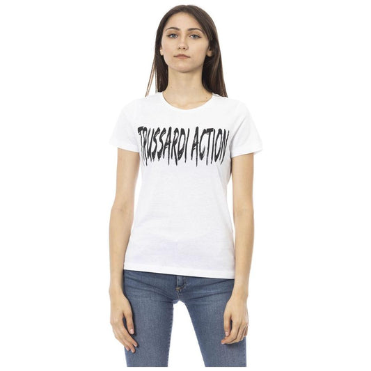 Trussardi Action Elegant Short Sleeve Tee with Chic Front Print Trussardi Action