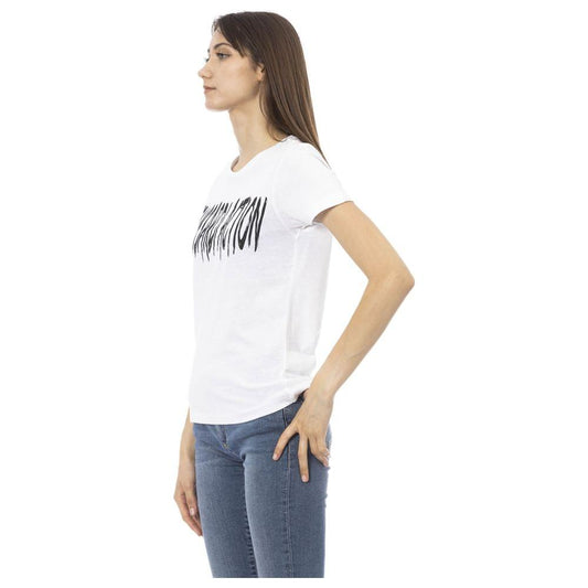 Elegant Short Sleeve Tee with Chic Front Print