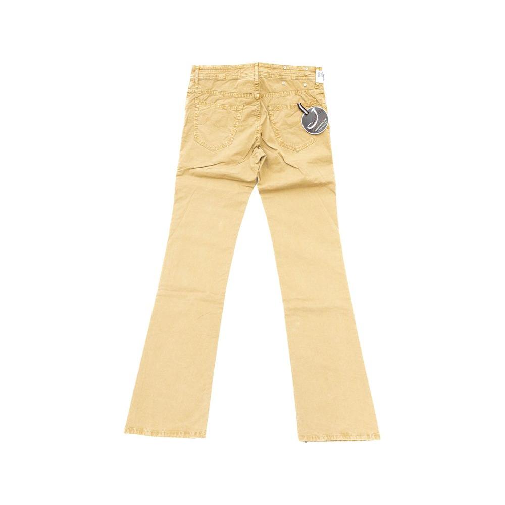 Elegant Beige Cotton Blend Jeans