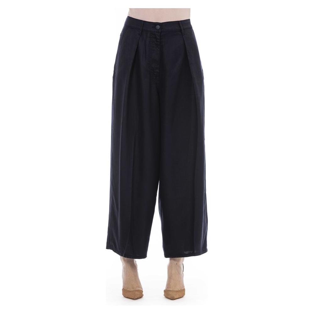 Elegant Black Cotton Trousers with Pockets