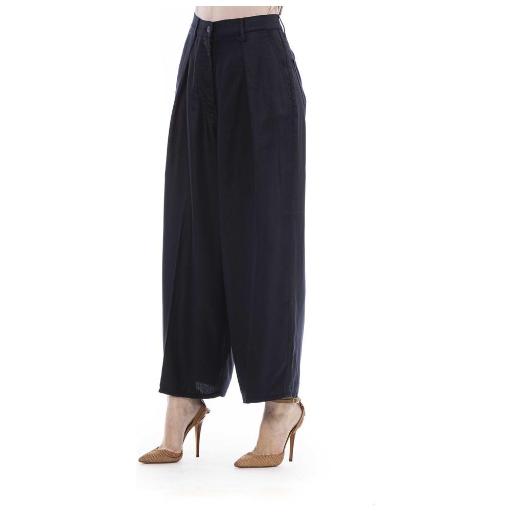 Elegant Black Cotton Trousers with Pockets