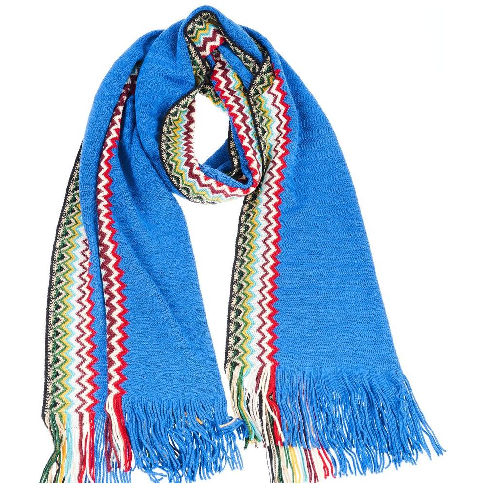 Elegant Fringed Geometric Fantasy Scarf