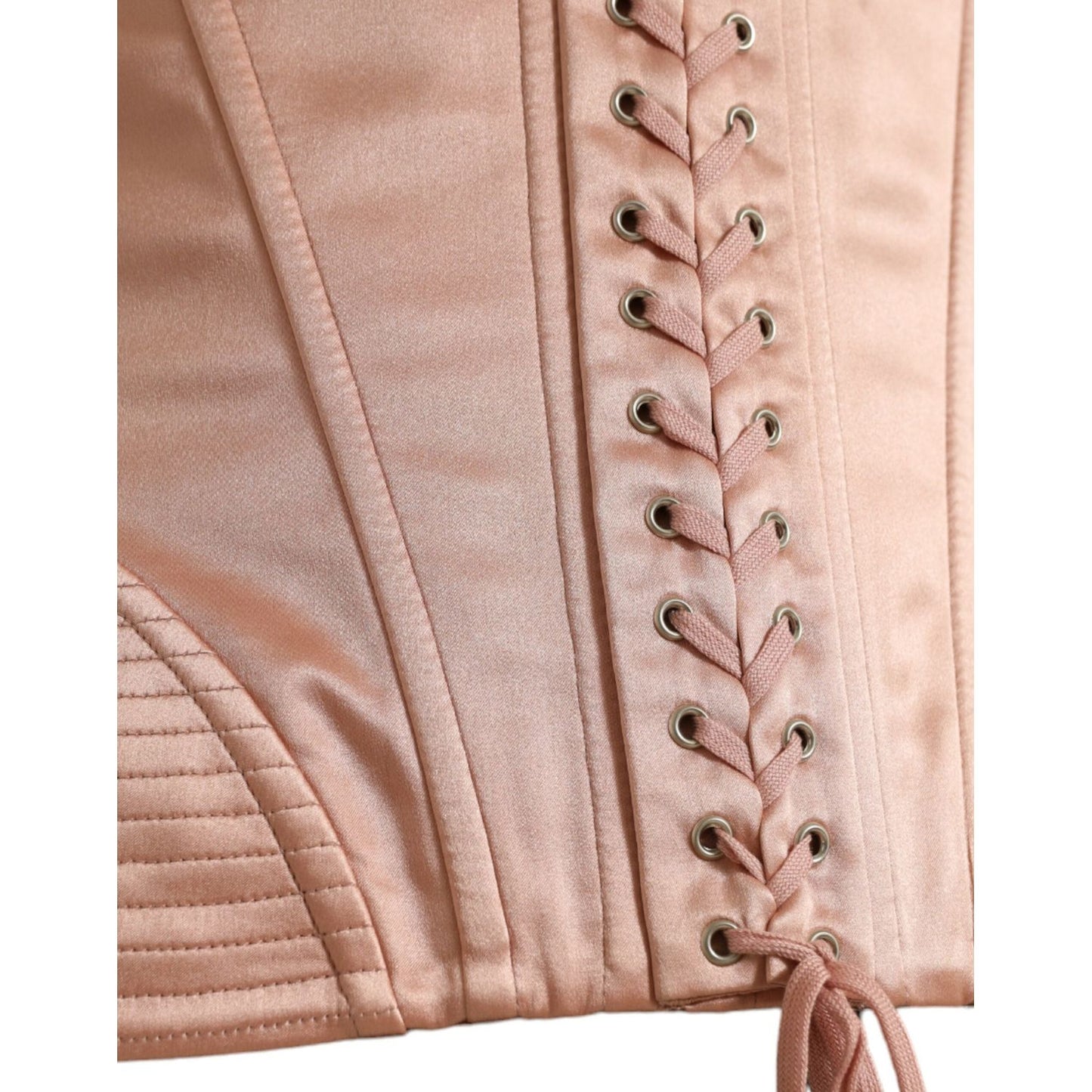 Elegant Pink Lace-Up Corset Belt