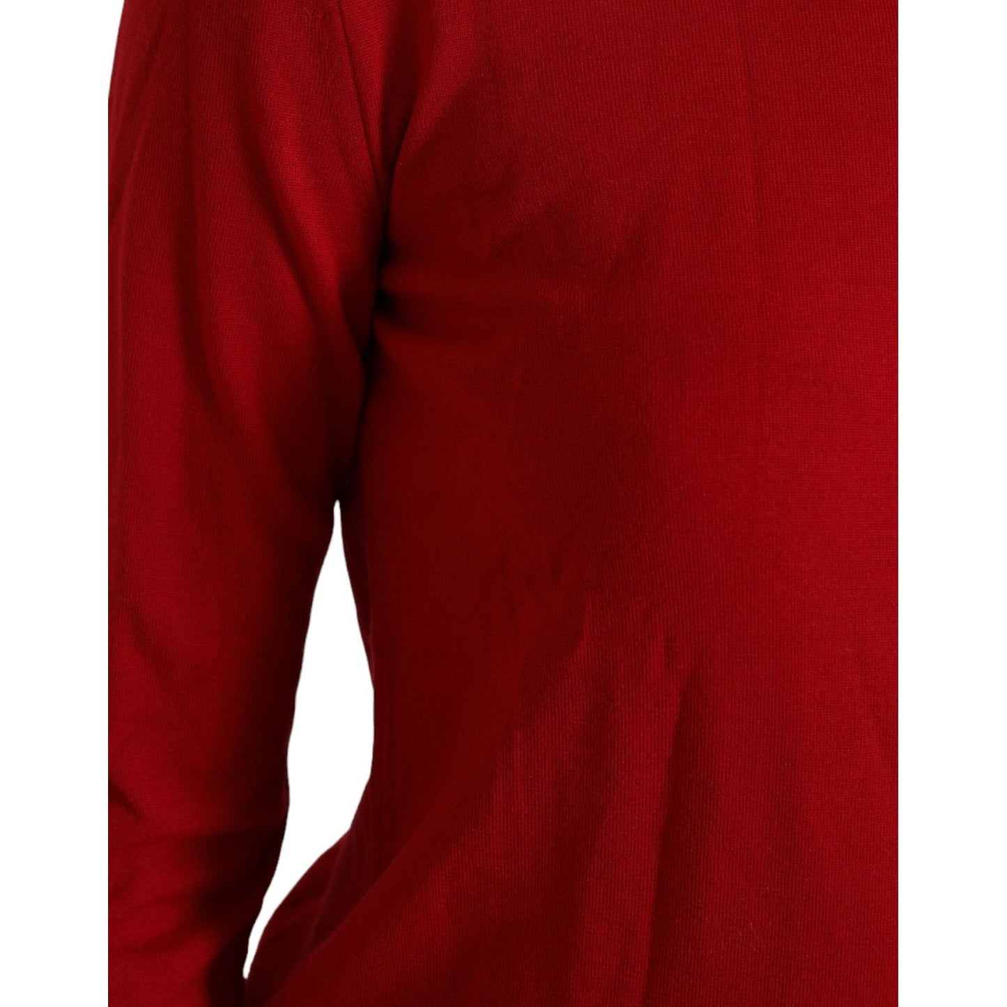 Radiant Red Wool Pullover Sweater