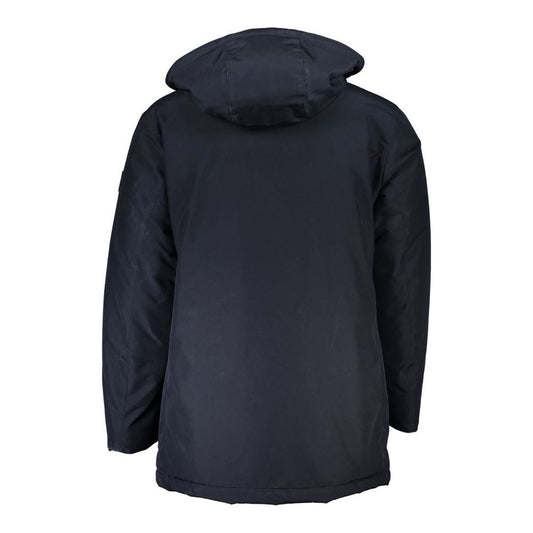 Sleek Blue Long-Sleeve Jacket with Hood