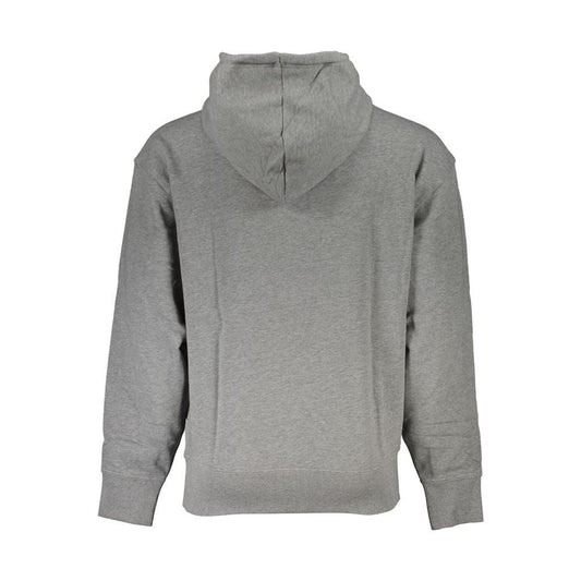 Elegant Gray Hooded Sweatshirt with Logo