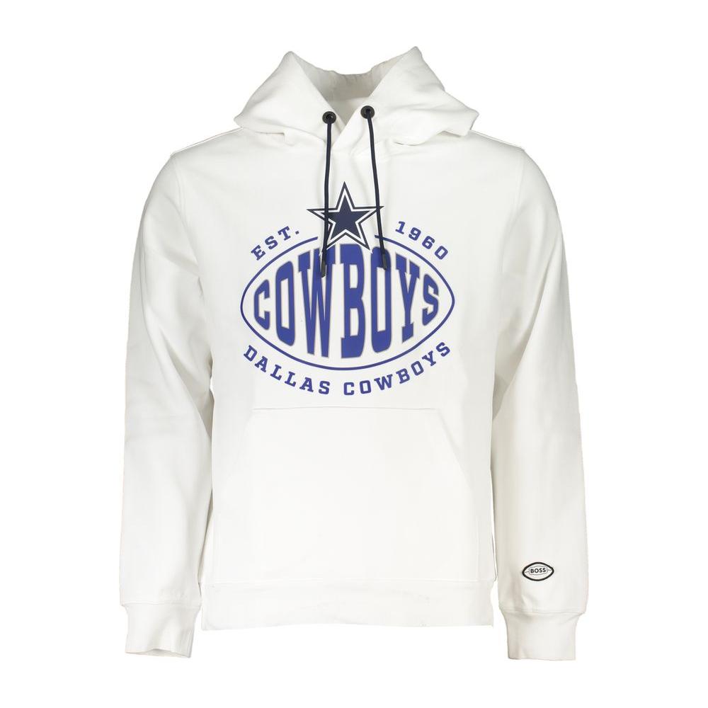 Sleek White Hooded Sweatshirt for Men