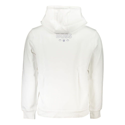 Sleek White Hooded Sweatshirt for Men