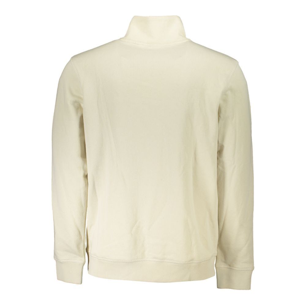 Beige Organic Cotton Half-Zip Sweater