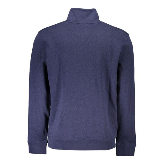 Elegant Half Zip Blue Organic Sweatshirt