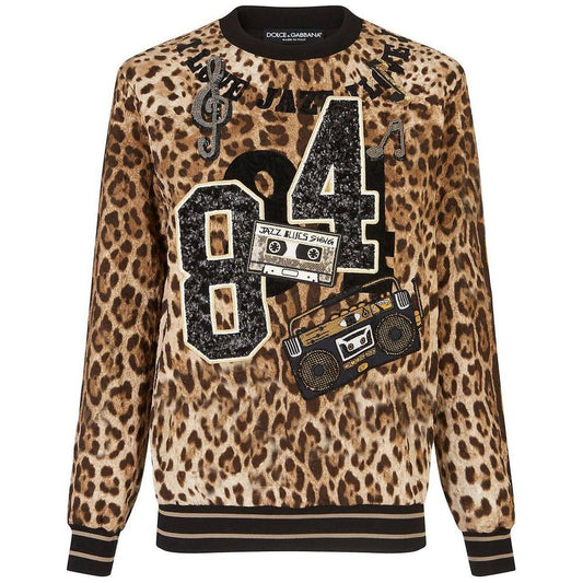 Embellished Leopard Print Sweatshirt