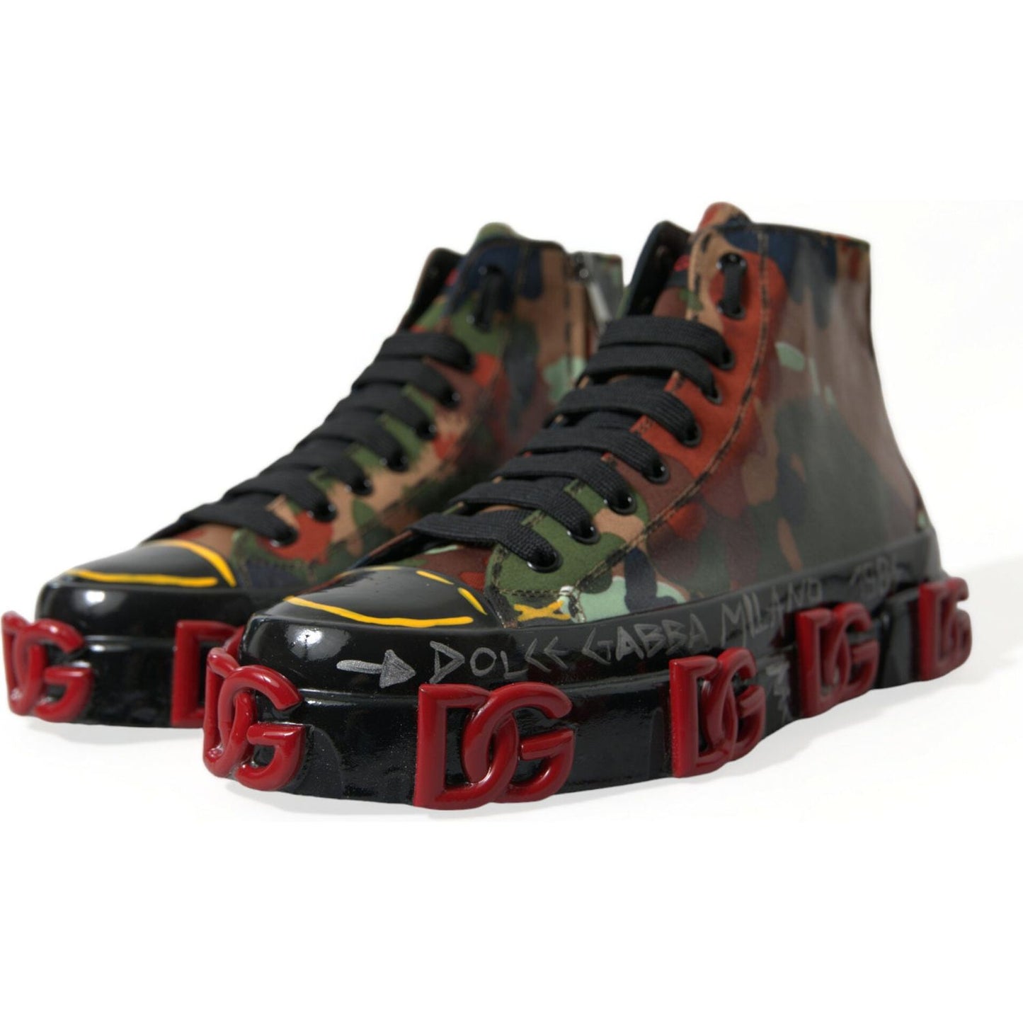 Multicolor High-Top Sneakers with Luxe Appeal