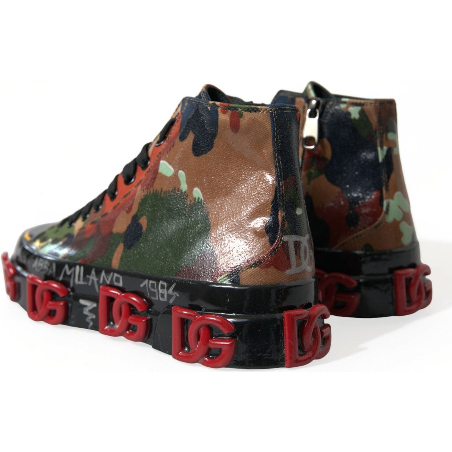 Multicolor High-Top Sneakers with Luxe Appeal