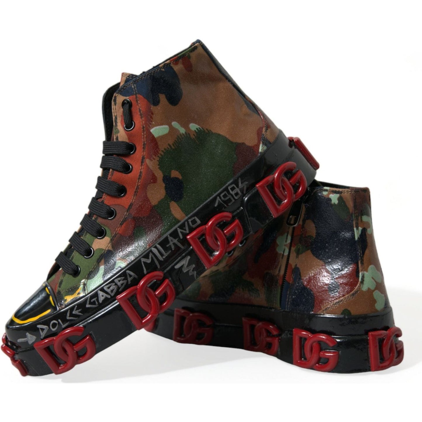 Multicolor High-Top Sneakers with Luxe Appeal